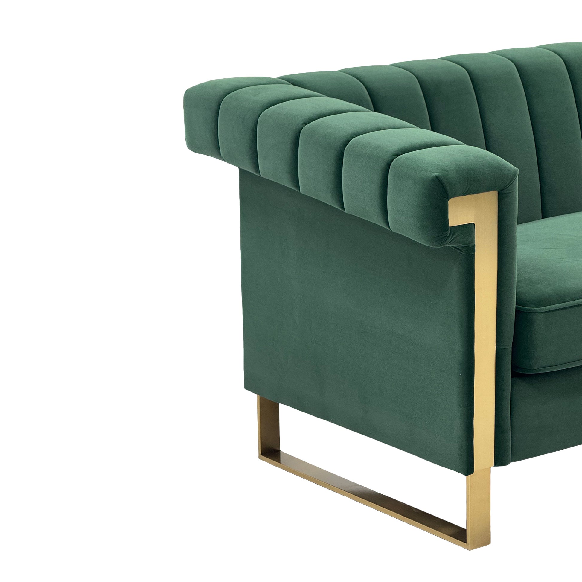 Terra Black Velvet 2 Piece Sofa Set Green
