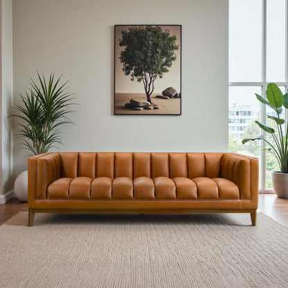Melissa Mid-Century Leather Sofa