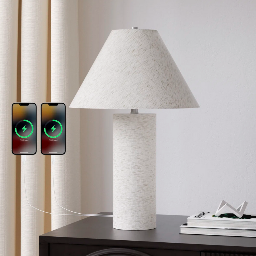 22.75' Table Lamps with USB C+A Ports
