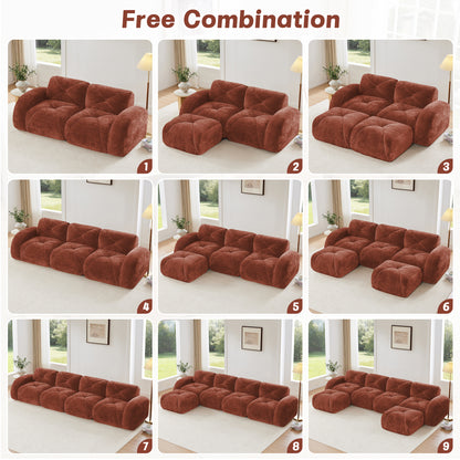 Red Brown Modular Sofa