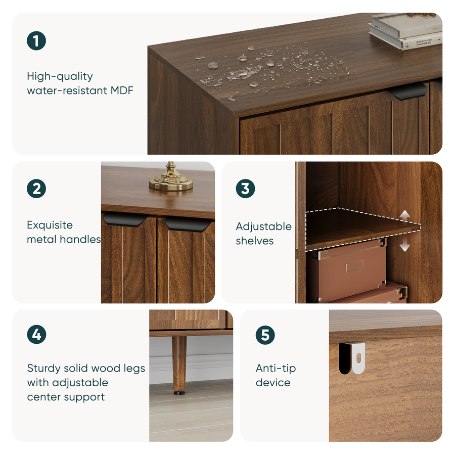 lefty 55" serving cabinet wooden