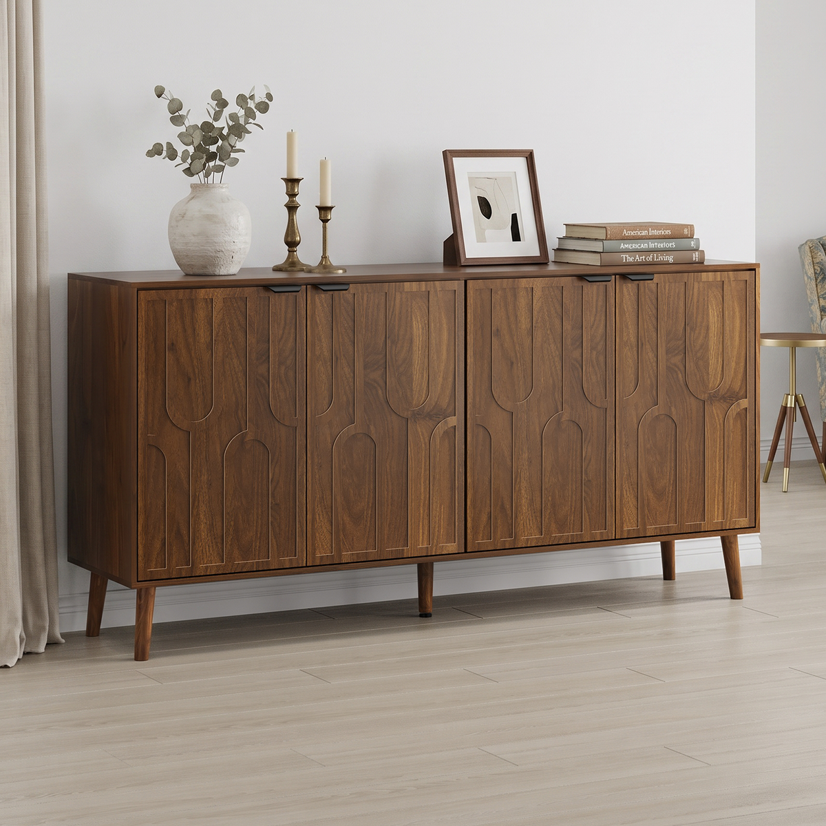 lefty 55" serving cabinet wooden