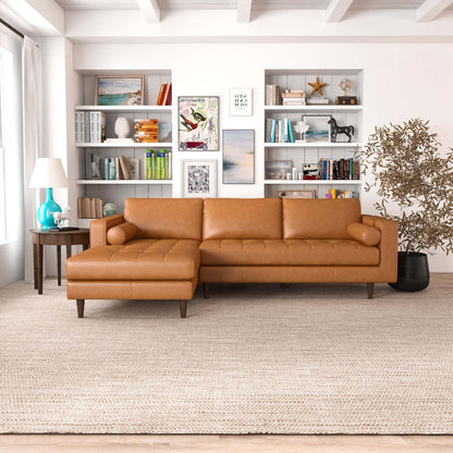 left facing Italian Leather Sectional Sofa