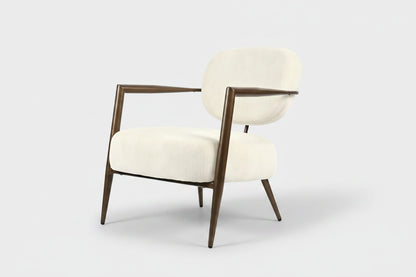 White metal frame accent chair