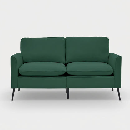 Retro Faux Leather Green Loveseat