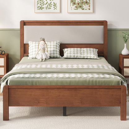 Boxer brown Bed with Upholstered Headboard