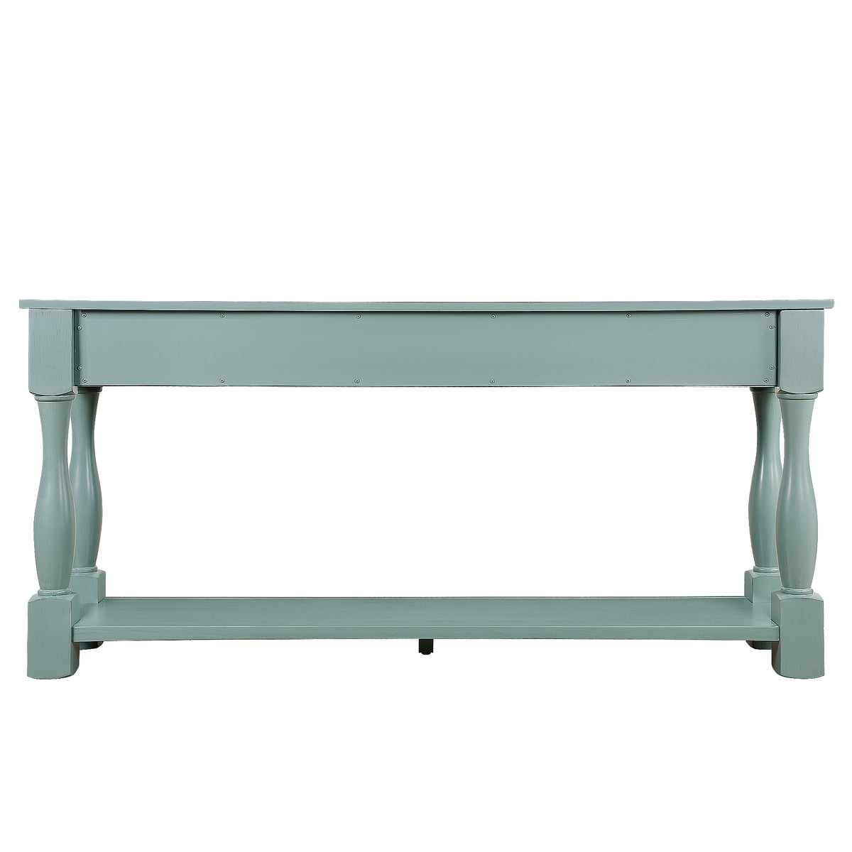 60inch Long Wood Console Table with 3 Drawers and 1 Bottom Shelf for Entryway Hallway Easy Assembly Extra-thick Sofa Table ( Retro Blue)