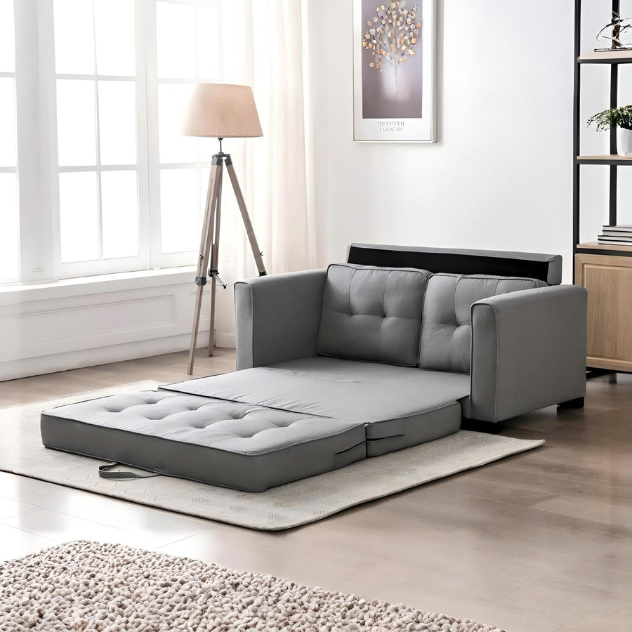 Loveseat Sofa cum Bed Light Gray