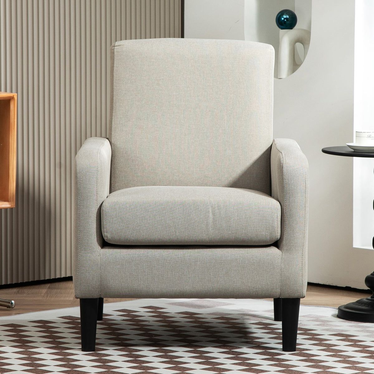 Kyoto Faux Linen Accent Armchair