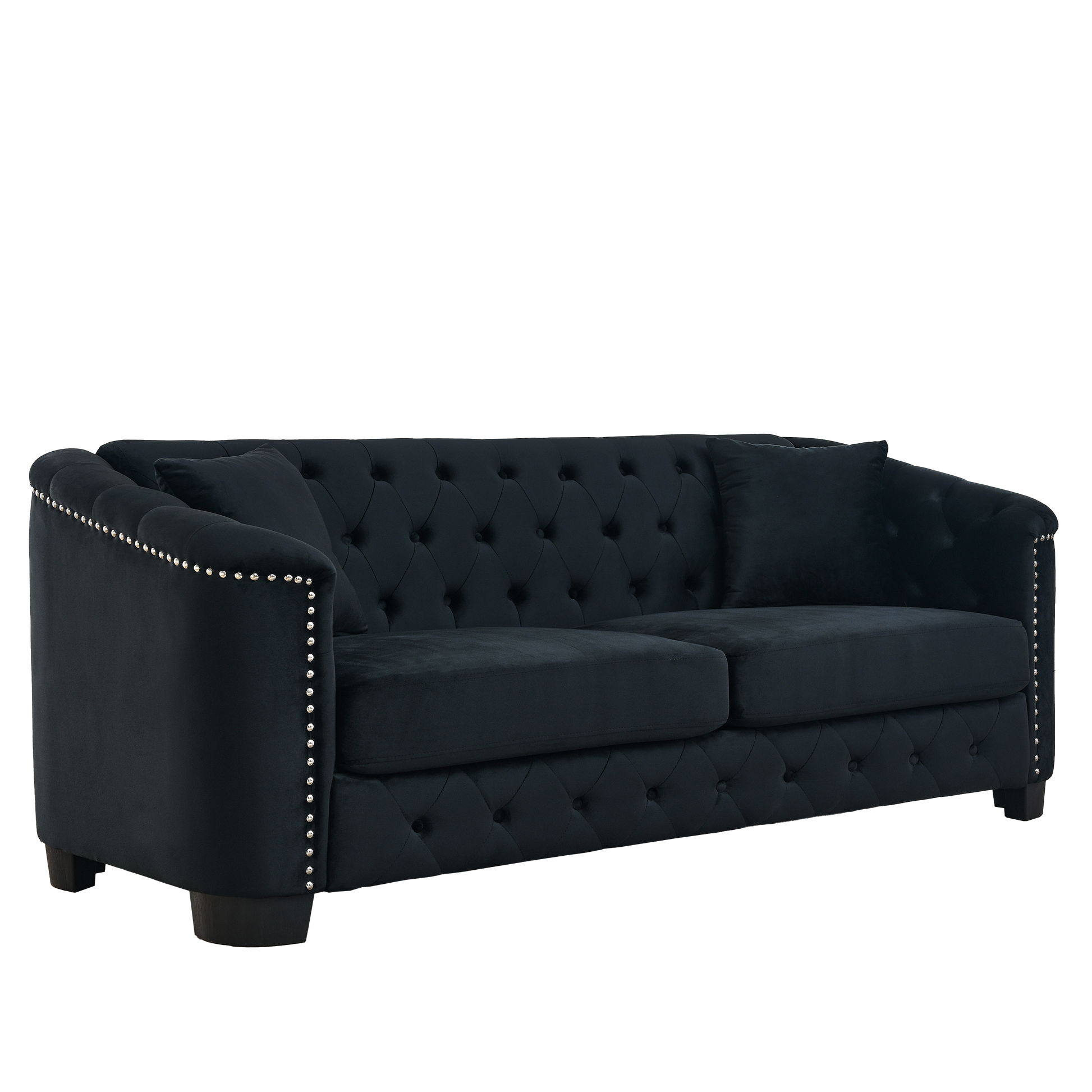 Velvet Chelsfield 5 seater Sofa Set Black 