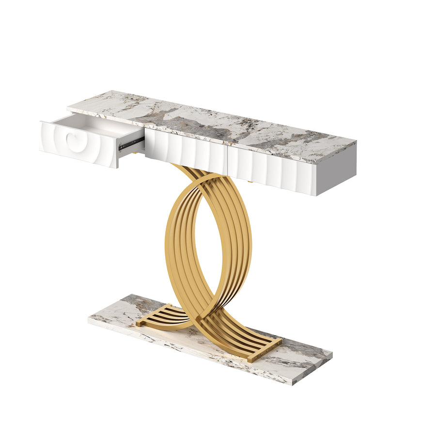 White Gold Side Table