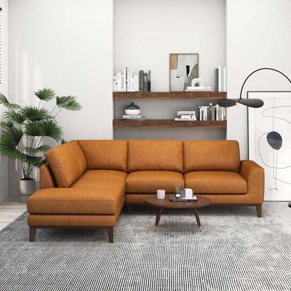 Left Facing Leather Sectional Sofa