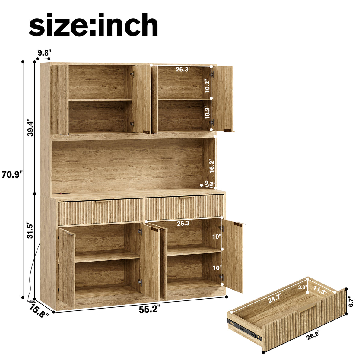 Talla Hutch Cabinet natural 