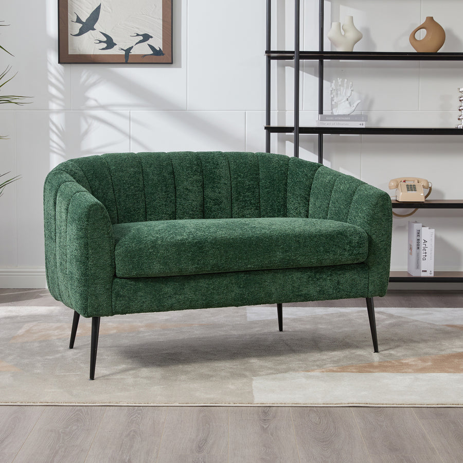 Pash Chenille Dark Green Love Seats