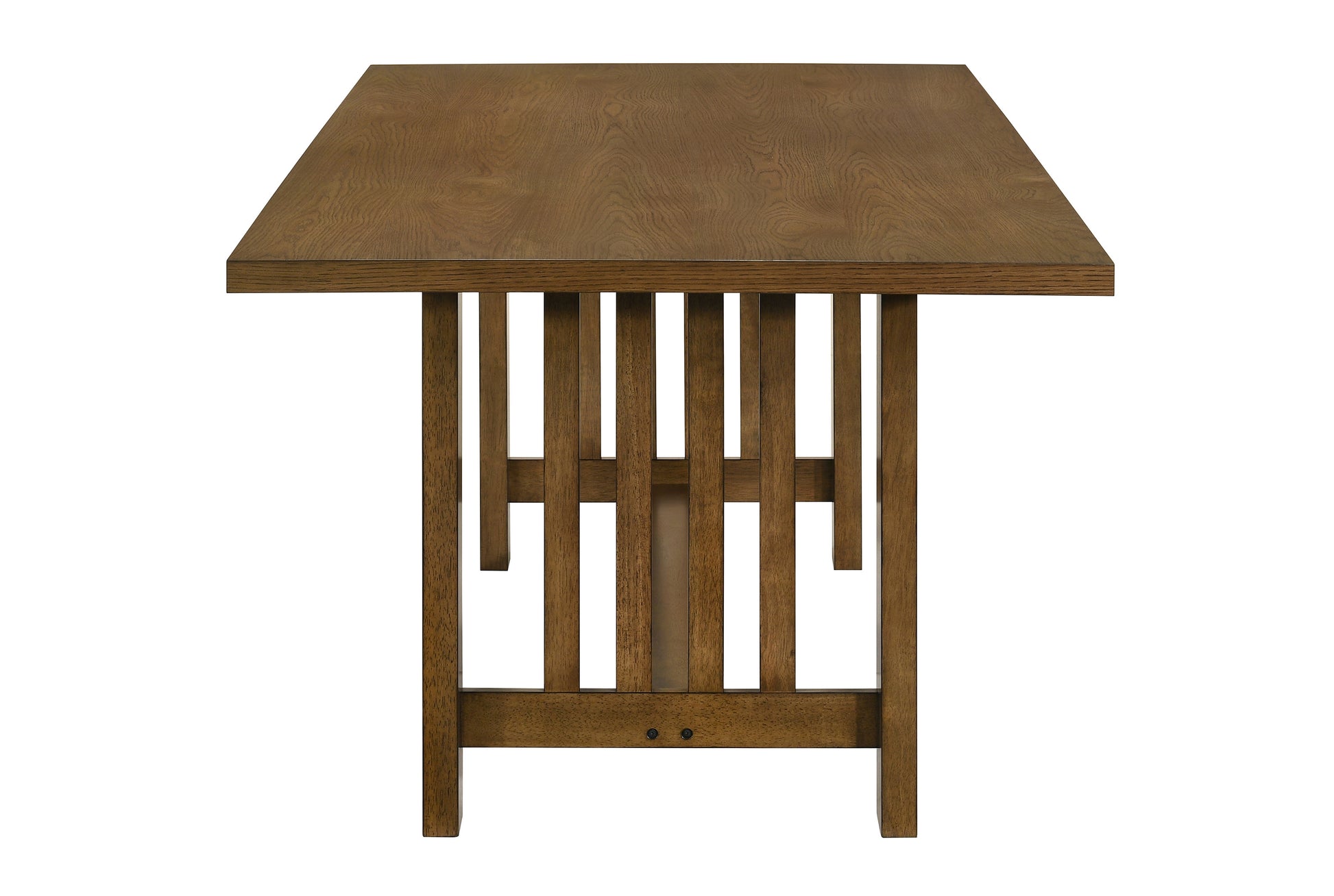 4 Seater 6 Seater (7pcs) Wooden table with a minimalist design on a white background