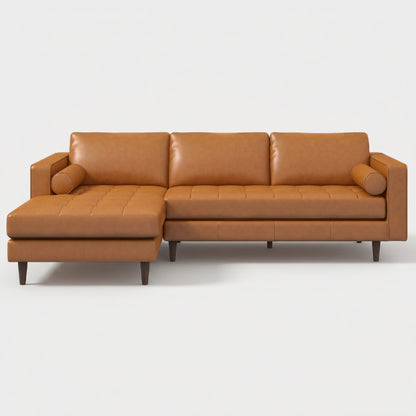 left facing Italian Leather Sectional Sofa