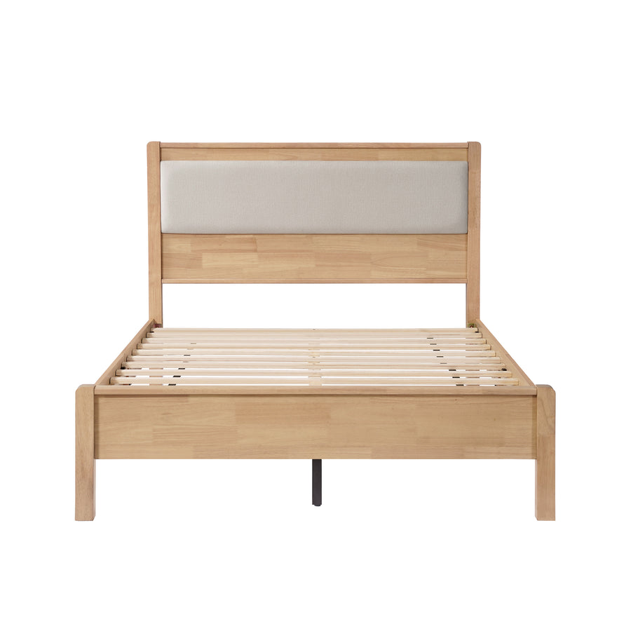Boxer natural Bed with Upholstered Headboard