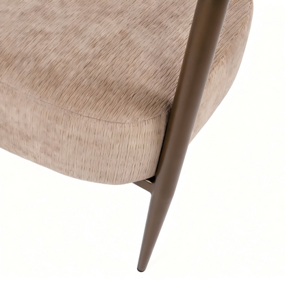 Camel metal frame accent chair