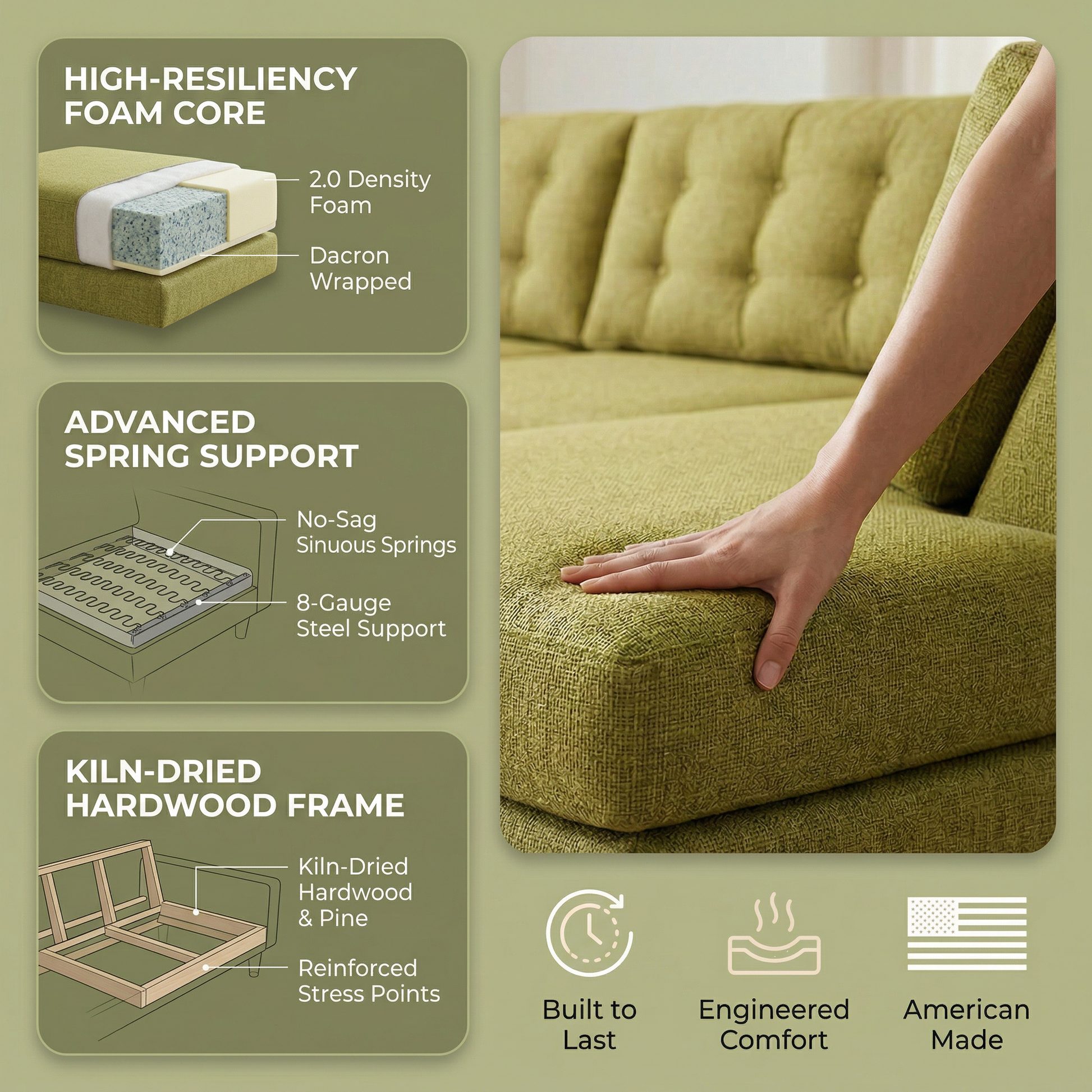 Green sectional sofa