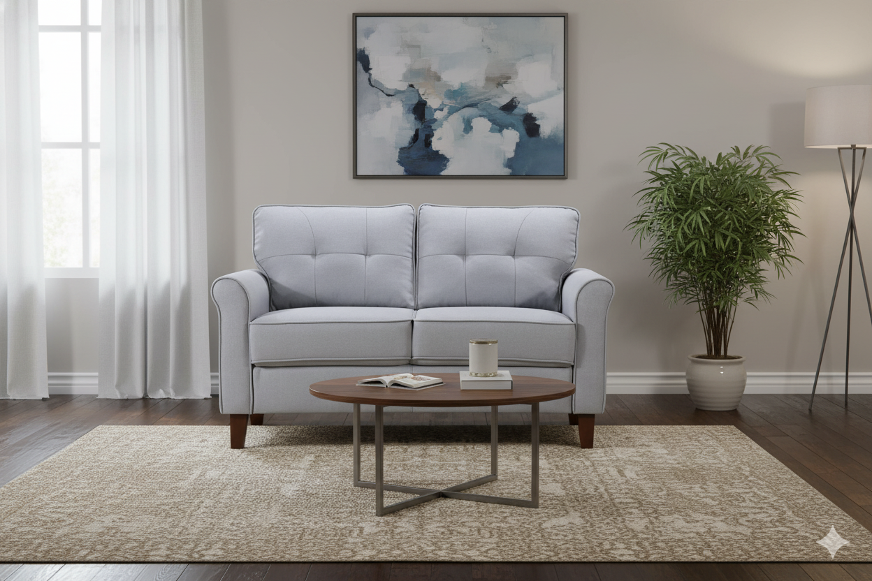 Light Gray Loveseat Sofa