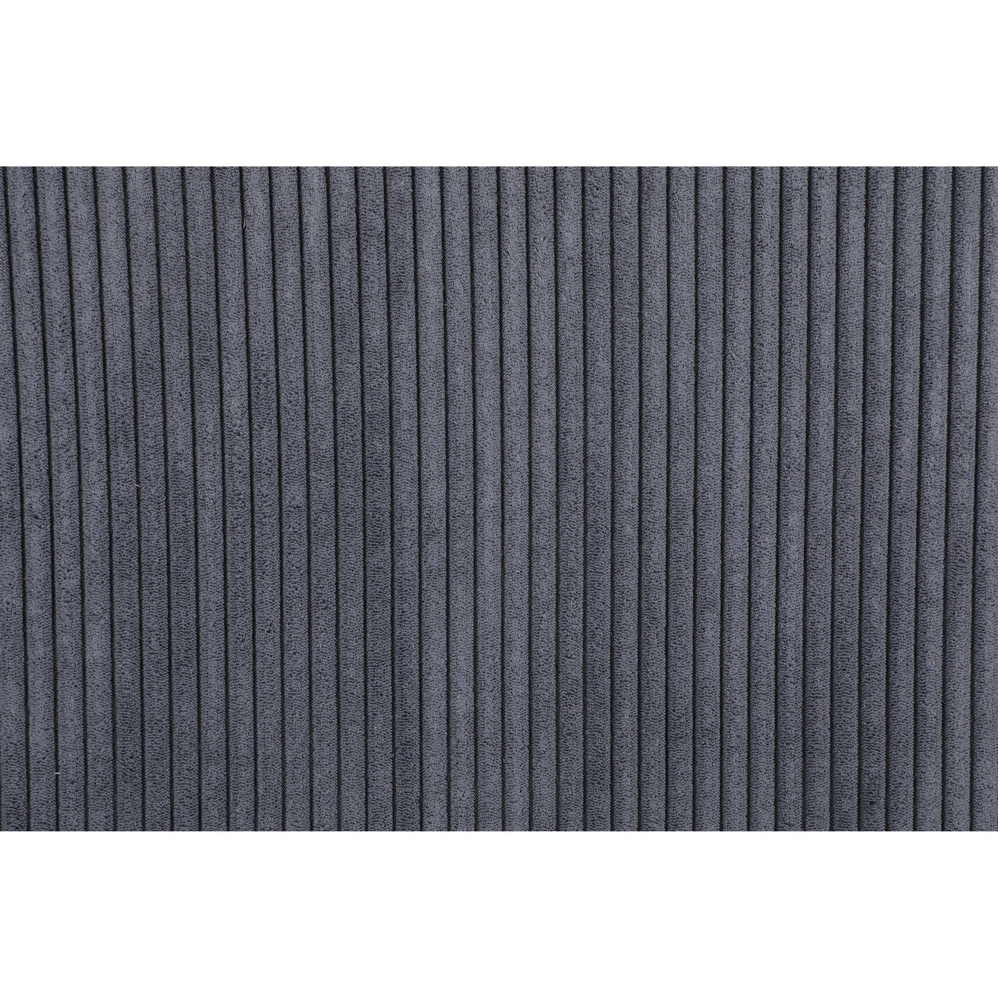 Dark Gray Corduroy Upholstered Wooden Armchair with Back Support Pillow