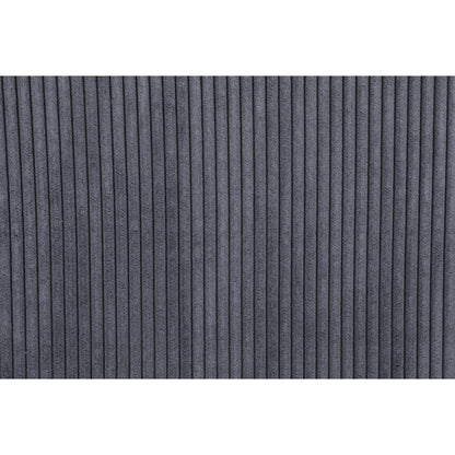 Dark Gray Corduroy Upholstered Wooden Armchair with Back Support Pillow