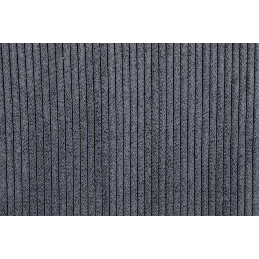 Dark Gray Corduroy Upholstered Wooden Armchair with Back Support Pillow