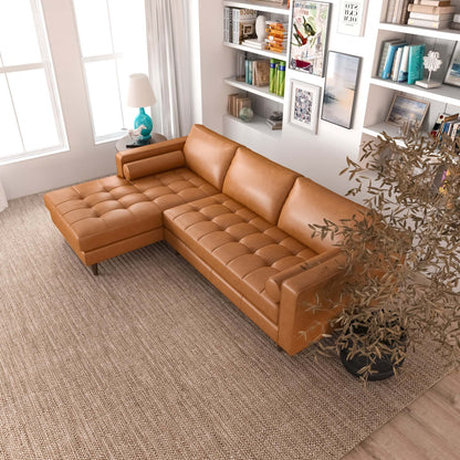 left facing Italian Leather Sectional Sofa
