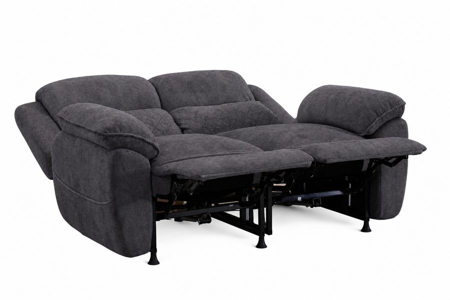 2 seater 6 seater dark gray power recliner sofa