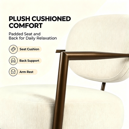 White metal frame accent chair
