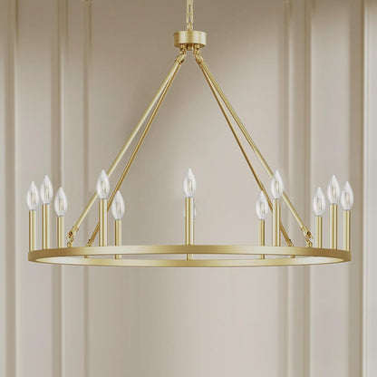Gold Wagon Wheel Chandelier