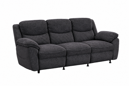 3 seater 6 seater dark gray power recliner sofa