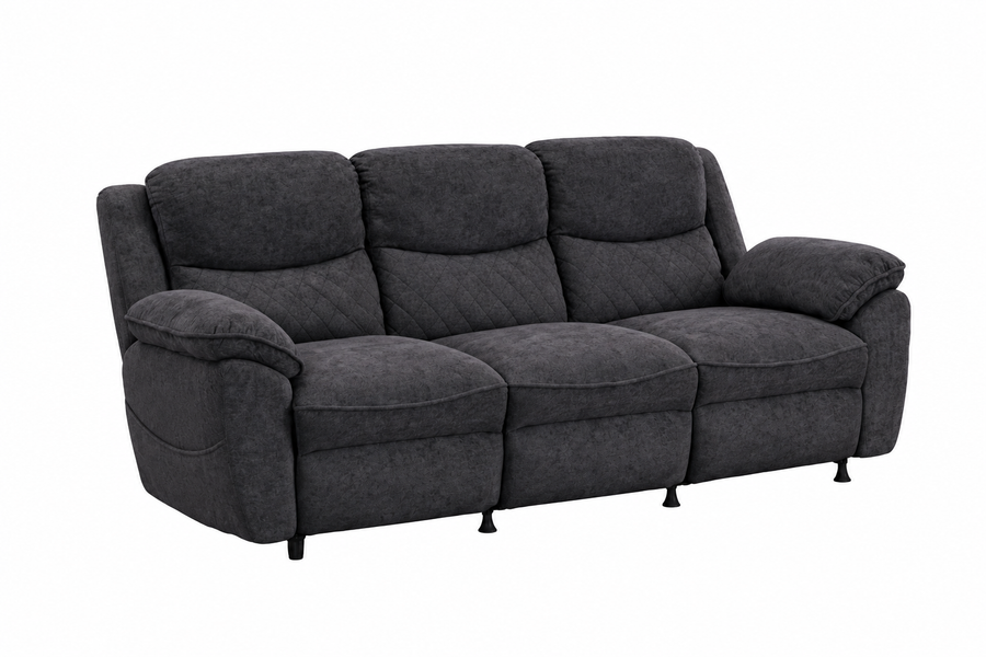 3 seater 6 seater dark gray power recliner sofa