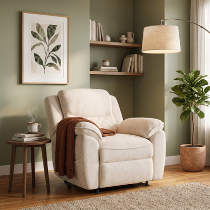 1 seater  beige power recliner sofa