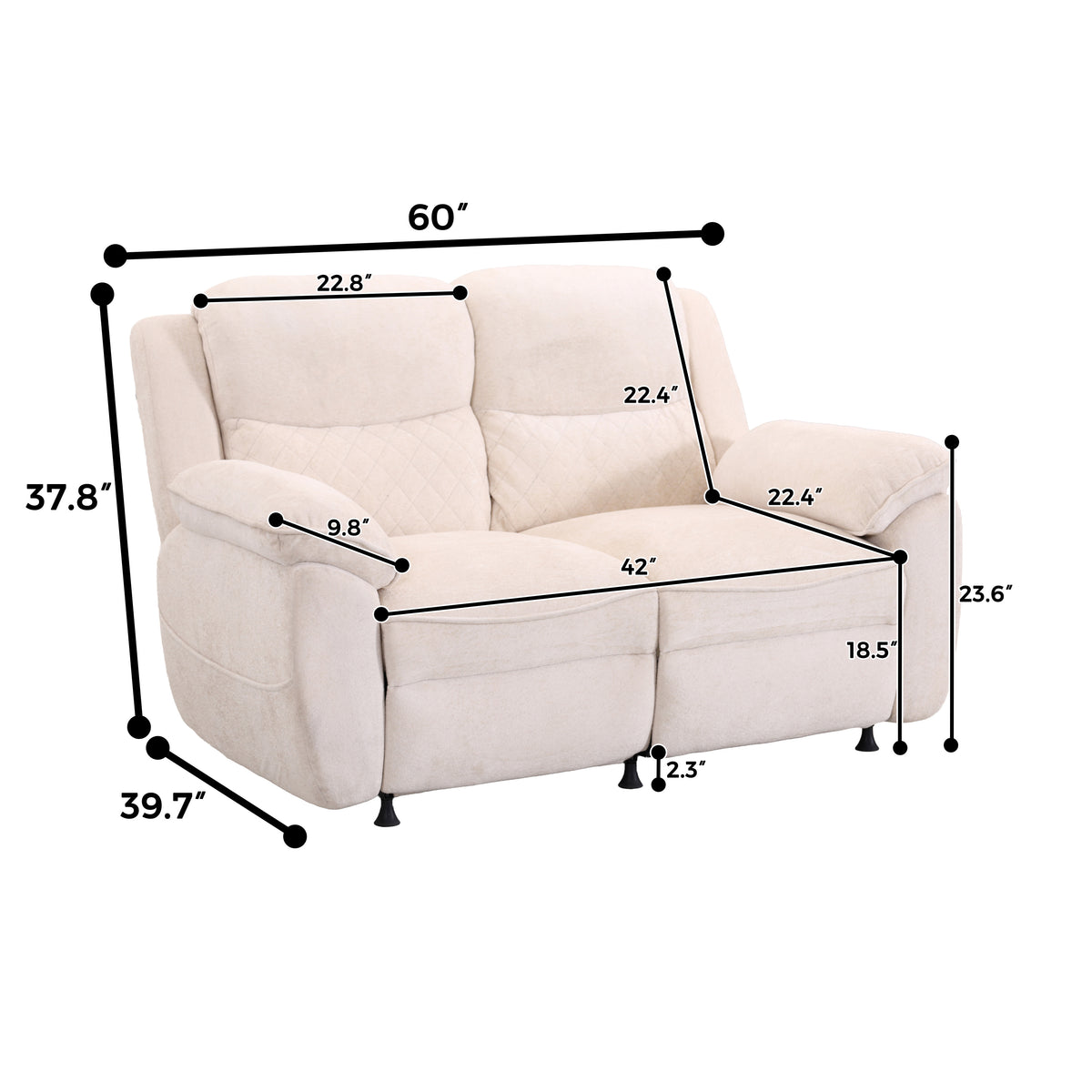 2 seater 6 seater beige power recliner sofa