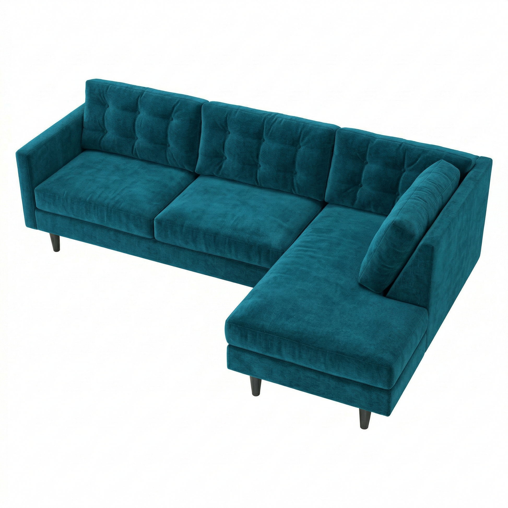 Peacock Blue sectional sofa