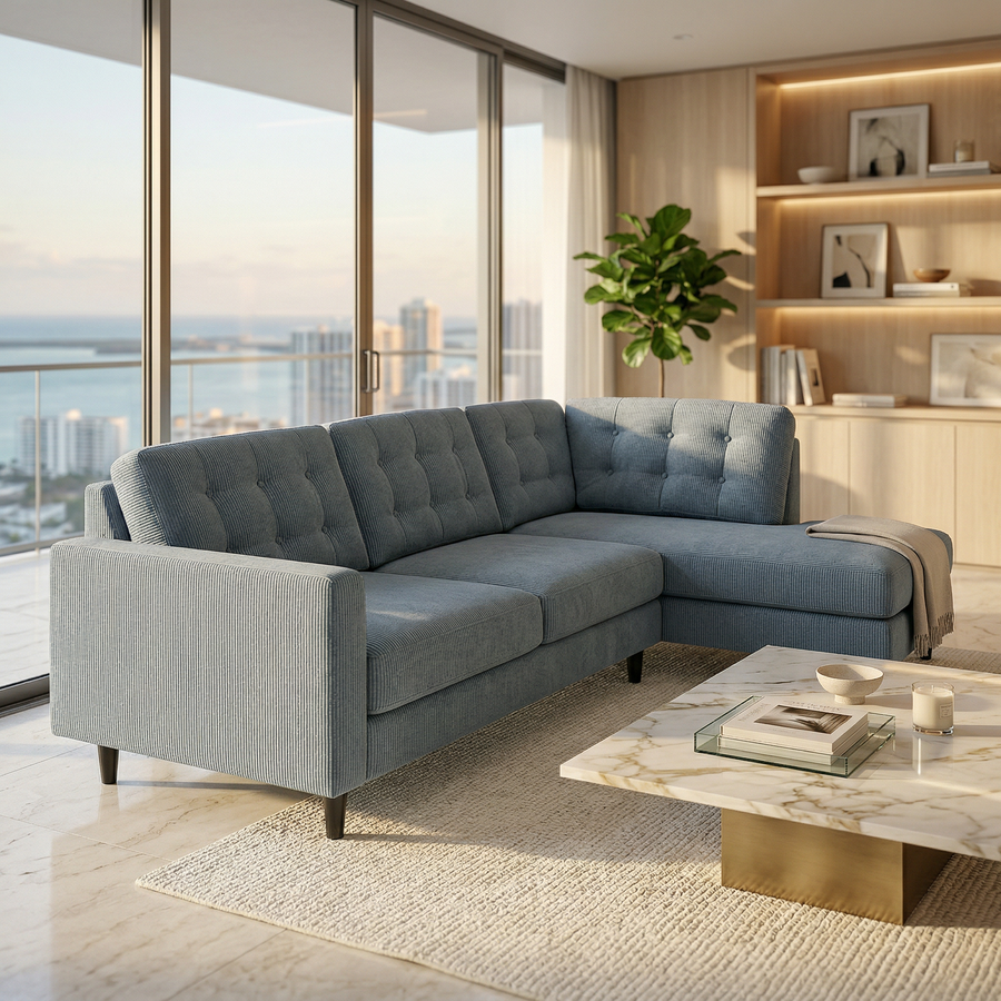 Slate Blue sectional sofa