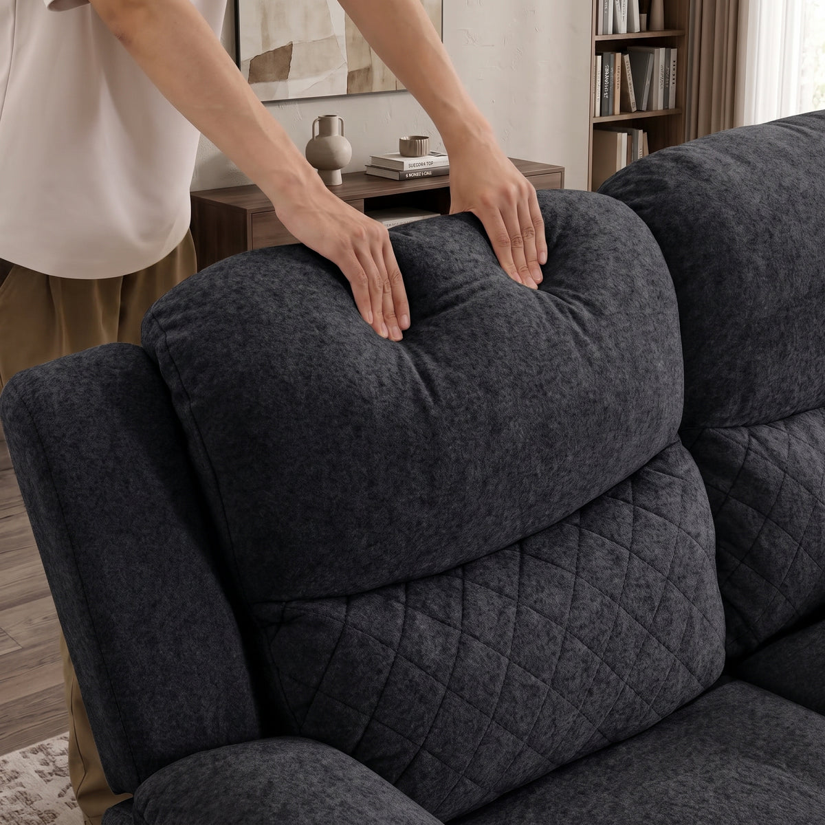 1 seater 2 seater 3 seater 6 seater dark gray power recliner sofa