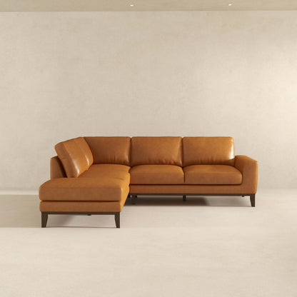 Left Facing Leather Sectional Sofa