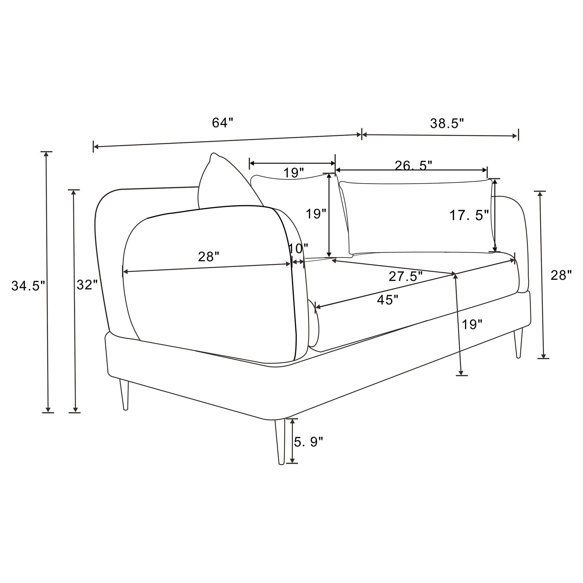 5 Seater 3 Seater Loveseat