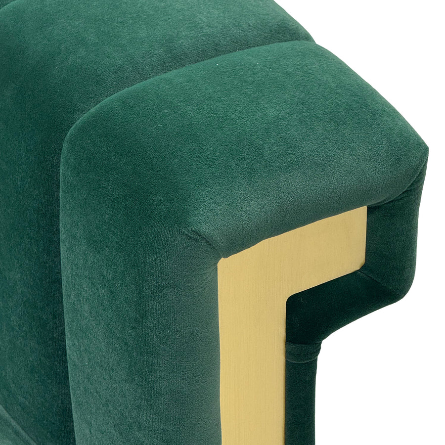 Terra Black Velvet 2 Piece Sofa Set Green