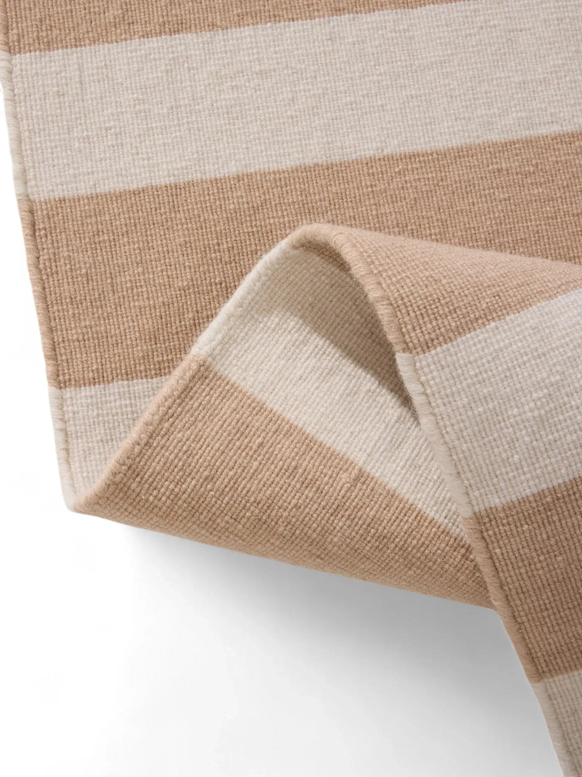 Terracotta Striped Hand Woven Flatweave Wool Dhurrie bhadohi carpets