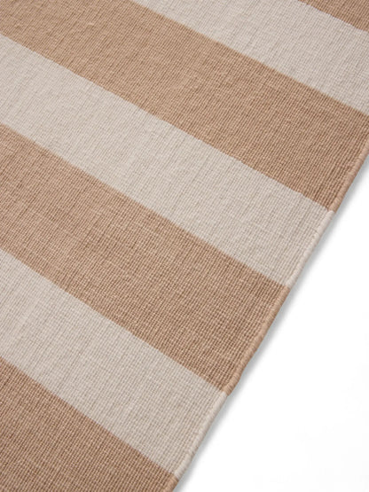 Terracotta Striped Hand Woven Flatweave Wool Dhurrie rugs in USA