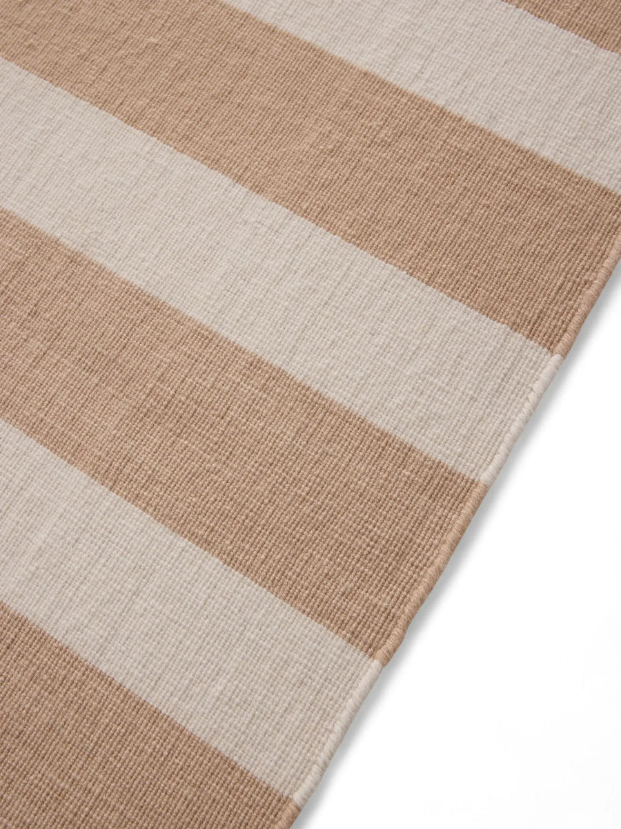 Terracotta Striped Hand Woven Flatweave Wool Dhurrie rugs in USA