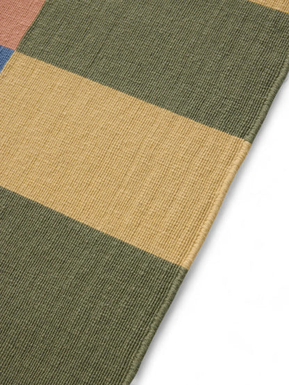 MultiColor Striped Hand Woven Flatweave Wool Dhurrie mirzapur carpet