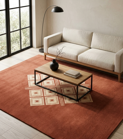 Helsinki Terracotta Ivory Hand Tufted Area Rug