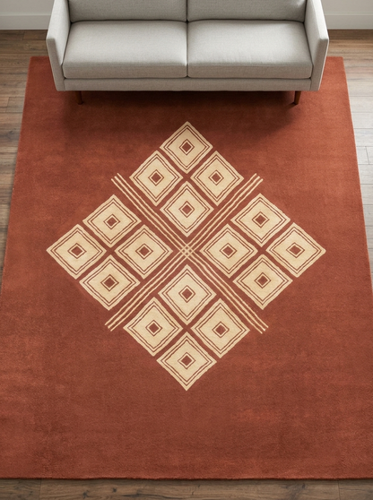 Helsinki Terracotta Ivory Hand Tufted Area Rug