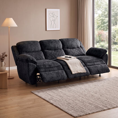 3 seater dark gray power recliner sofa