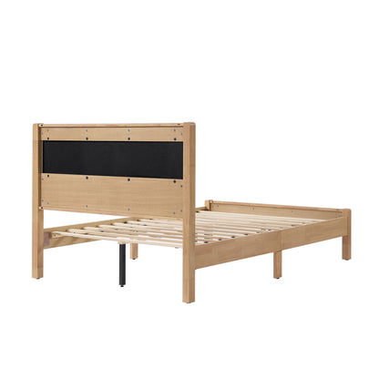 Boxer natural Bed with Upholstered Headboard