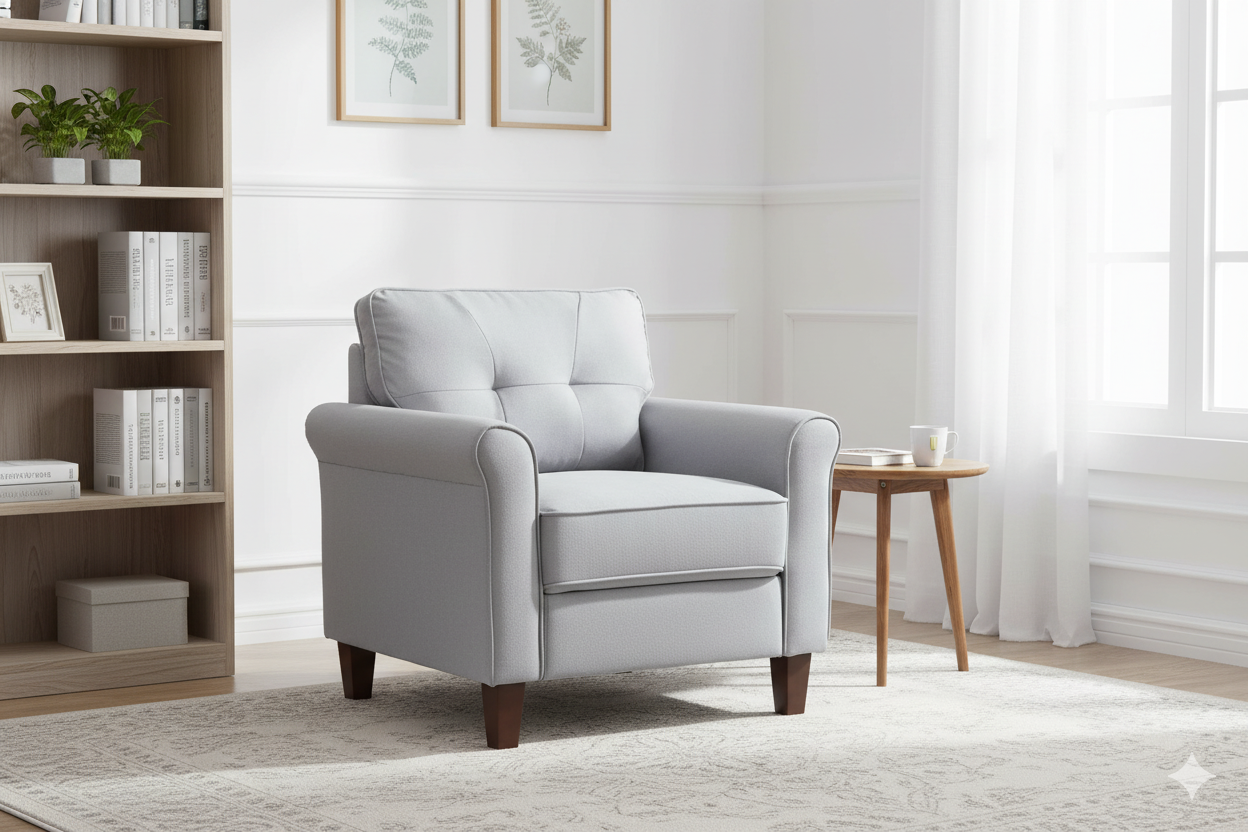 Light Gray 1 Seater Sofa